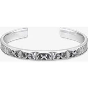 THOMAS SABO Rebel Silver Faceted & Black Cubic Zirconia Bangle AR113-643-11-L17,5