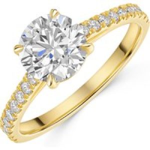 18ct Yellow Gold Lab Grown 1.50ct Round Brilliant Diamond Shoulders 1.75tw