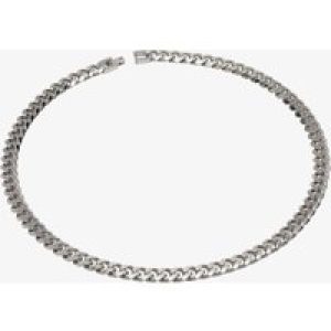 Unique Stainless Steel Matte Polished Curb Chain Necklace LAK-126/50CM