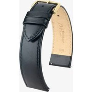 HIRSCH Osiris 12mm Long Black Leather Watch Strap 03475050-1-12
