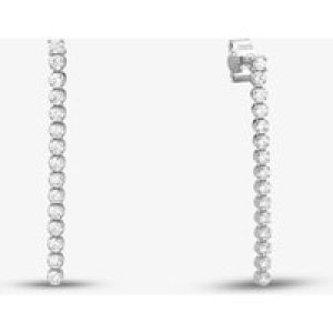 Silver and Rhodium 33mm Cubic Zirconia Drop Earrings 8.58.8599
