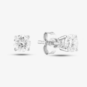 18ct White Gold 0.25ct Brilliant Cut Diamond Solitaire Stud Earrings THE2534-25 18KTWG (G/H-I1)(WG)