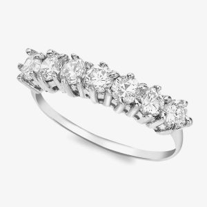 9ct White Gold 7-Stone Crystal Half Eternity Ring 5.84.5211 N