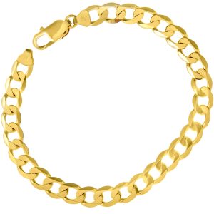 Diamant L’Eternel Unisex 9ct Yellow Gold 12.5g Curb Bracelet, 22cm/8.5″ Length, 7.3mm Width – One Size