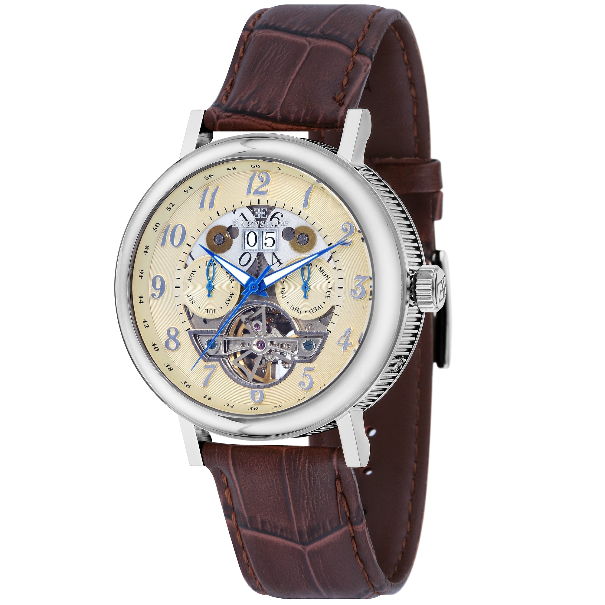 Thomas Earnshaw Beaufort Mens Automatic Champagne Watch ES-8083-02 - Silver & Brown - One Size
