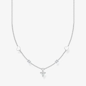 THOMAS SABO Ladies Silver Stone Set Heart Necklace KE2154-051-14-L42V