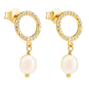 Orphelia ‘Spa’ WoMens 925 Sterling Silver Drop Earrings – Gold ZO-7575/G – One Size
