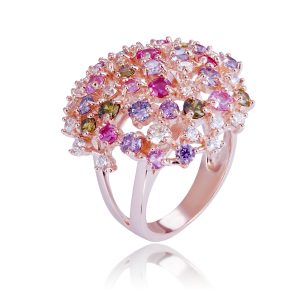 Orphelia WoMens 925 Sterling Silver Ring – Rose ZR-7451/RG – Size K