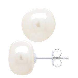 Ateliers Saint Germain Womens Earrings of Silver 925 and Real Cultured Freshwater Pearls Baroque 10 – 11 mm – White – One Size