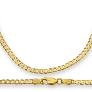 Diamant L’Eternel Unisex 9ct Yellow Gold 6g Curb Necklace, 51cm/20″ Length, 3mm Width – One Size