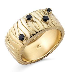 Orphelia WoMens 925 Sterling Silver Ring – Gold ZR-7504/G – Size N