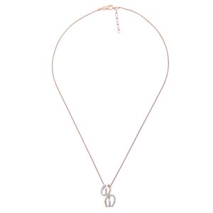 Orphelia ‘Sally’ WoMens 925 Sterling Silver Chain with Pendant – Silver/Rose ZH-7230 – Silver & Rose Gold – One Size