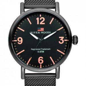River Woods Delaware Mens Black Watch RW420035 Stainless Steel – One Size