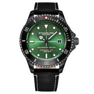 Stührling Mens Swiss Automatic Depthmaster Heritage 883HB 42mm Diver – Black – One Size
