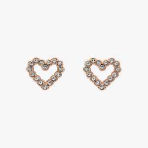 Ted Baker Amorina Gold Tone Crystal Open Heart Stud Earrings TBJ3834-24-02