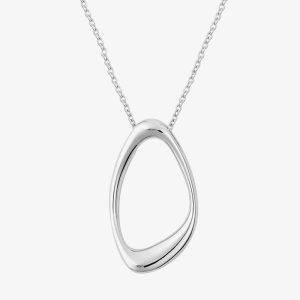 Lucy Quartermaine Volcan Sterling Silver Large Open Shape Pendant Necklace VP1