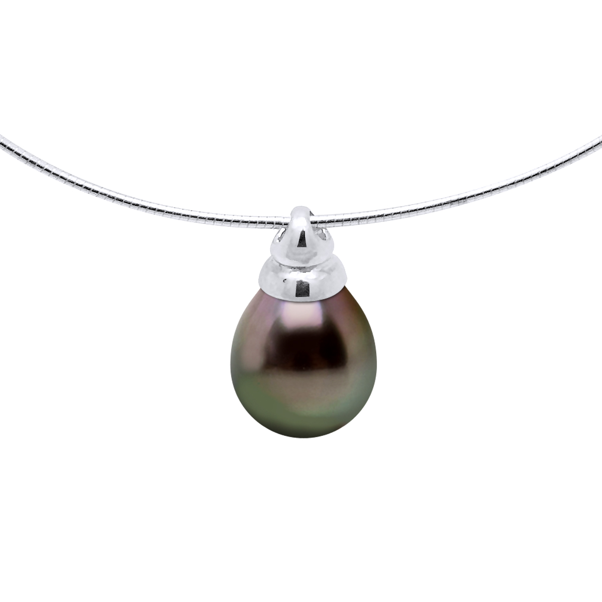 Diadema Womens - Necklace - Omega - Tahitian Pearl - Silver - Natural - One Size