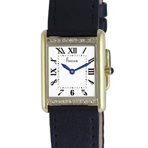 Freelook Womens : LADIES QA WHITE DIAL ROMAN & ARABIC NUMERAL BLACK Watch Leather – One Size