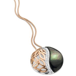 Orphelia ‘Unari’ WoMens 925 Sterling Silver Chain with Pendant – Silver/Rose ZH-7112 – Silver & Rose Gold – One Size