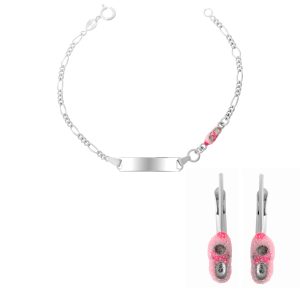 Orphelia Childrens Unisex ‘Megane’ Child’s 925 Sterling Silver Set: Bracelet + Earrings – SET-7136 – One Size
