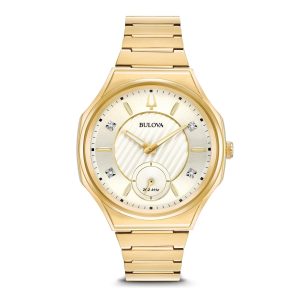 Bulova Curv WoMens Gold Watch 97P136 Stainless Steel (archived) – One Size