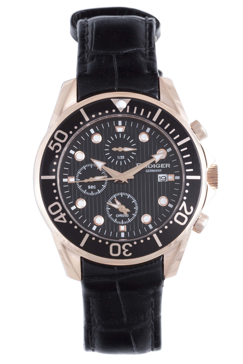 Rudiger : mens chemnitz black watch Leather - One Size