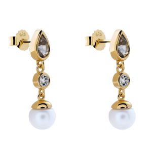 Orphelia ‘Lylou’ WoMens 925 Sterling Silver Drop Earrings – Gold ZO-7498/G – One Size