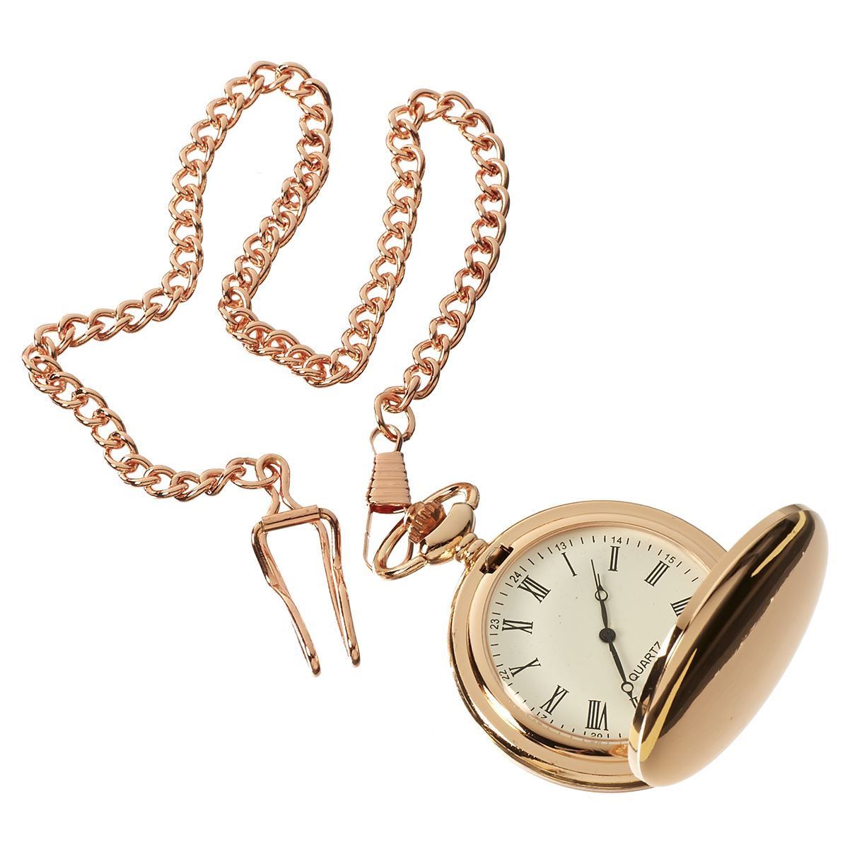 TruClothing Unisex Classic Pocket Watch 1920's Peaky Blinders Vintage Chain Retro - Rose Gold - One Size