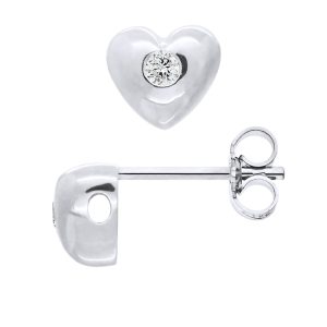Diadema Womens – Earrings  Diamonds and Silver – White – One Size