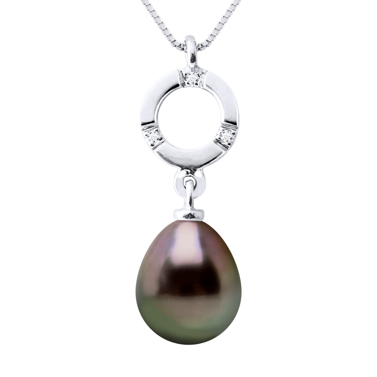 Diadema Womens - Pendant - White Gold and Tahitian Pearl - Natural - One Size
