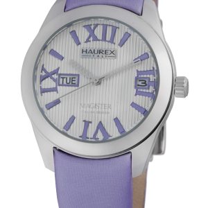 Haurex Italy : Womens Magister L silver Watch – Lilac Satin – One Size