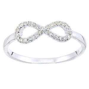 Diamant L’Eternel Womens 9ct White Gold Ring With 0.15ct Diamond – Size M