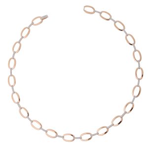 Orphelia WoMens 925 Sterling Silver Necklace – Silver/Rose ZK-7210 – Silver & Rose Gold – One Size