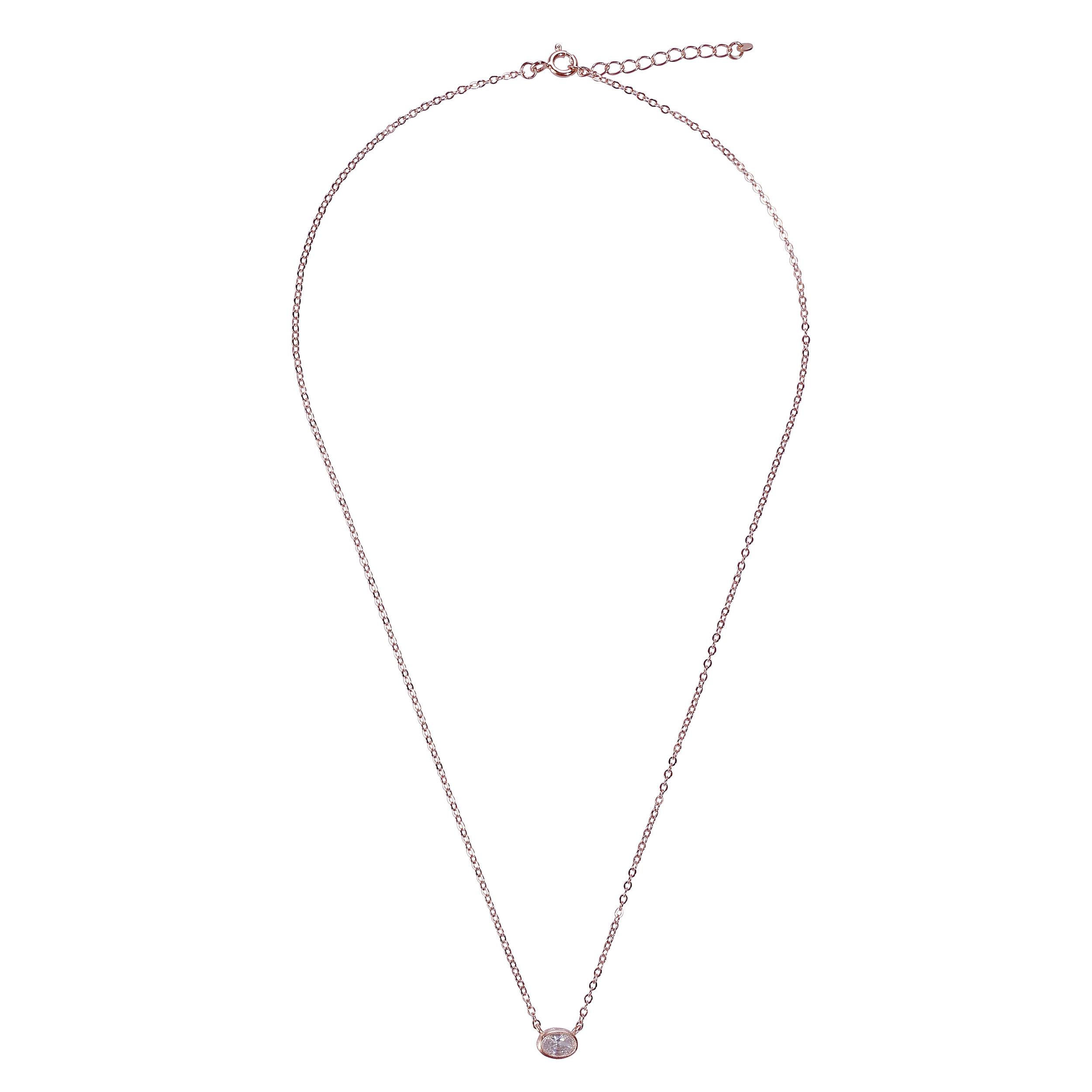 Orphelia 'Robin' WoMens 925 Sterling Silver Necklace - Rose ZK-7434 - One Size