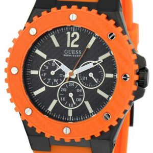 Guess Overdrive Mens Orange Watch W11619G4 Rubber – One Size