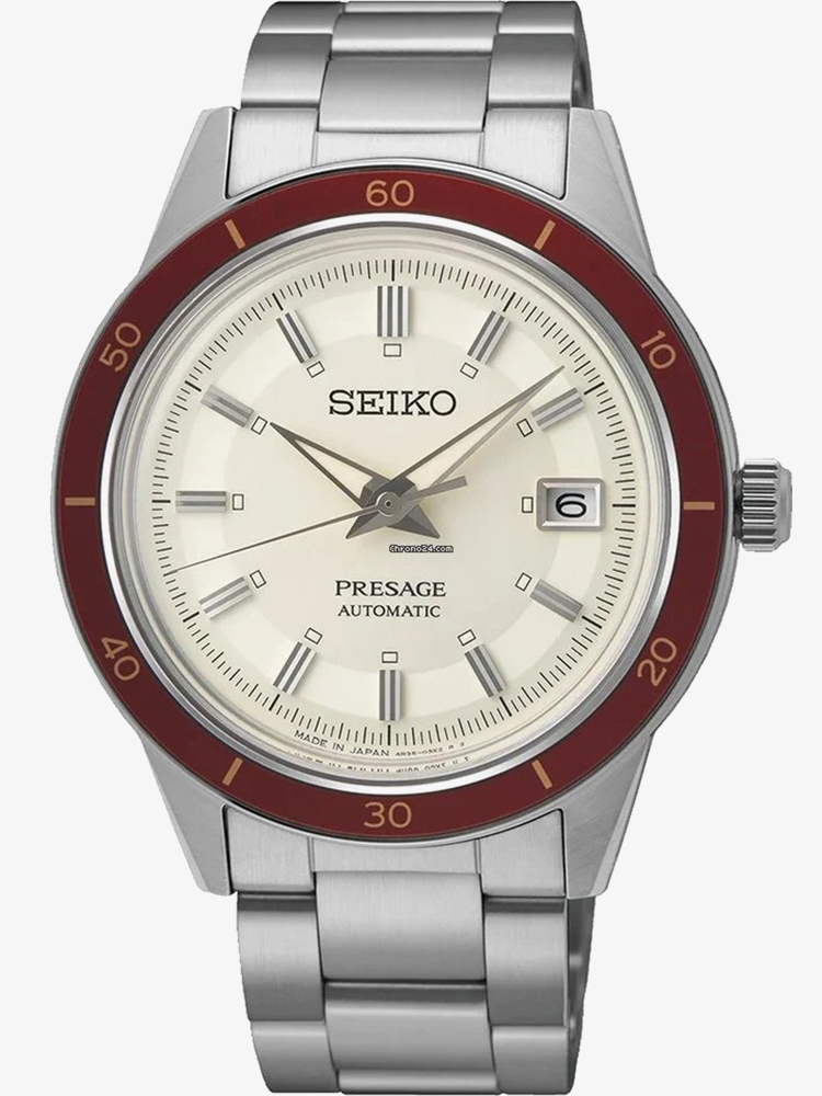 Seiko Mens Presage 60's Cream Dial Watch SRPH93J1