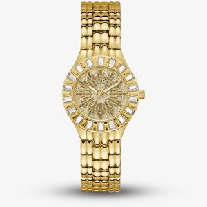 Guess Ladies Firework Gold Tone Crystal Watch GW0602L2