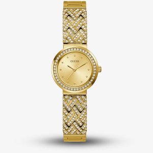 Guess Ladies Treasure Gold Tone Crystal Watch GW0476L2