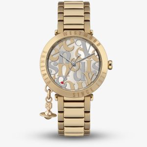 Vivienne Westwood Ladies Orb Logomania Champagne Watch VV315LWGGD