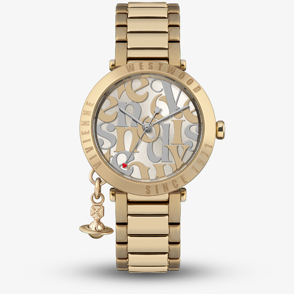 Vivienne Westwood Ladies Orb Logomania Champagne Watch VV315LWGGD