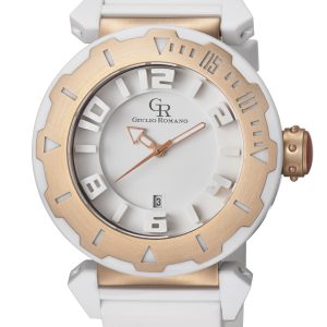 Giulio Romano : mens ferrara white watch Rubber – One Size
