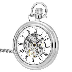 Stührling Mens Vintage 6053 Hand-wind 47mm Skeleton – Silver – One Size
