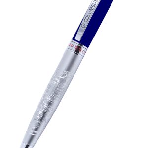 Gevril Womens GEV-COL-C Italian Brass And Black Ball Point Pen – Silver – One Size