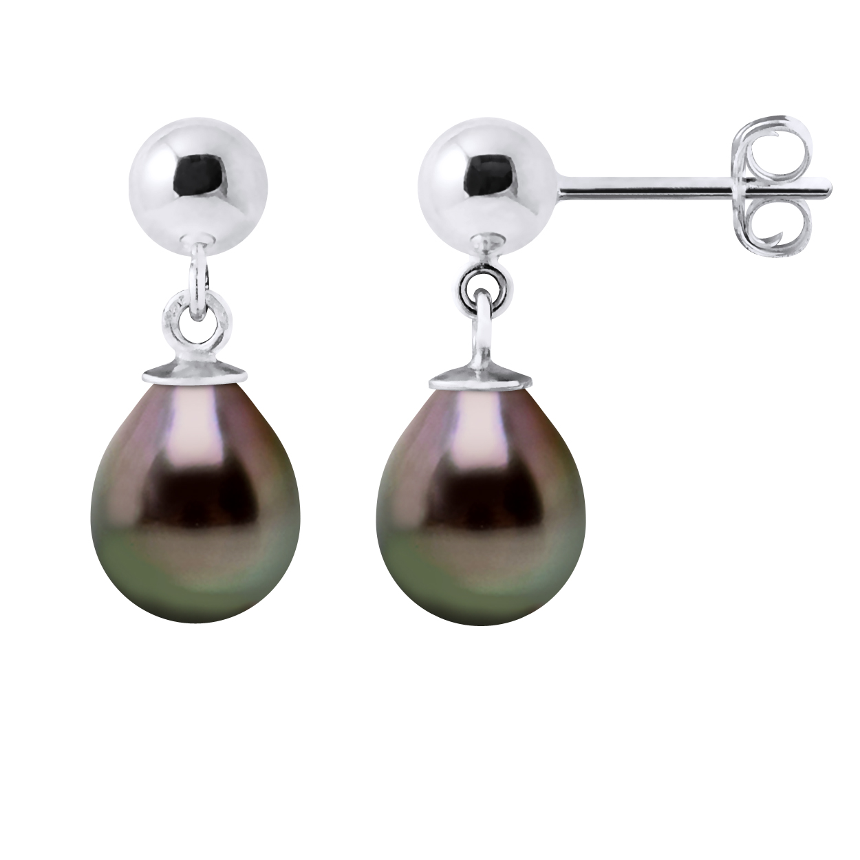 Diadema Womens - Earrings Silver and Real Tahitian Pearls - Natural - One Size