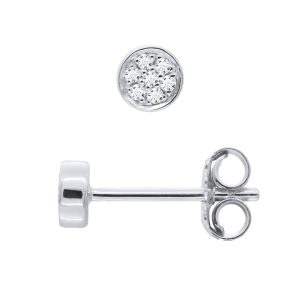 Diadema Womens – Earrings with Diamonds – White Gold – One Size
