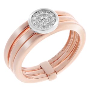 Orphelia WoMens 925 Sterling Silver Ring – Silver/Rose ZR-7283 – Silver & Rose Gold – Size P
