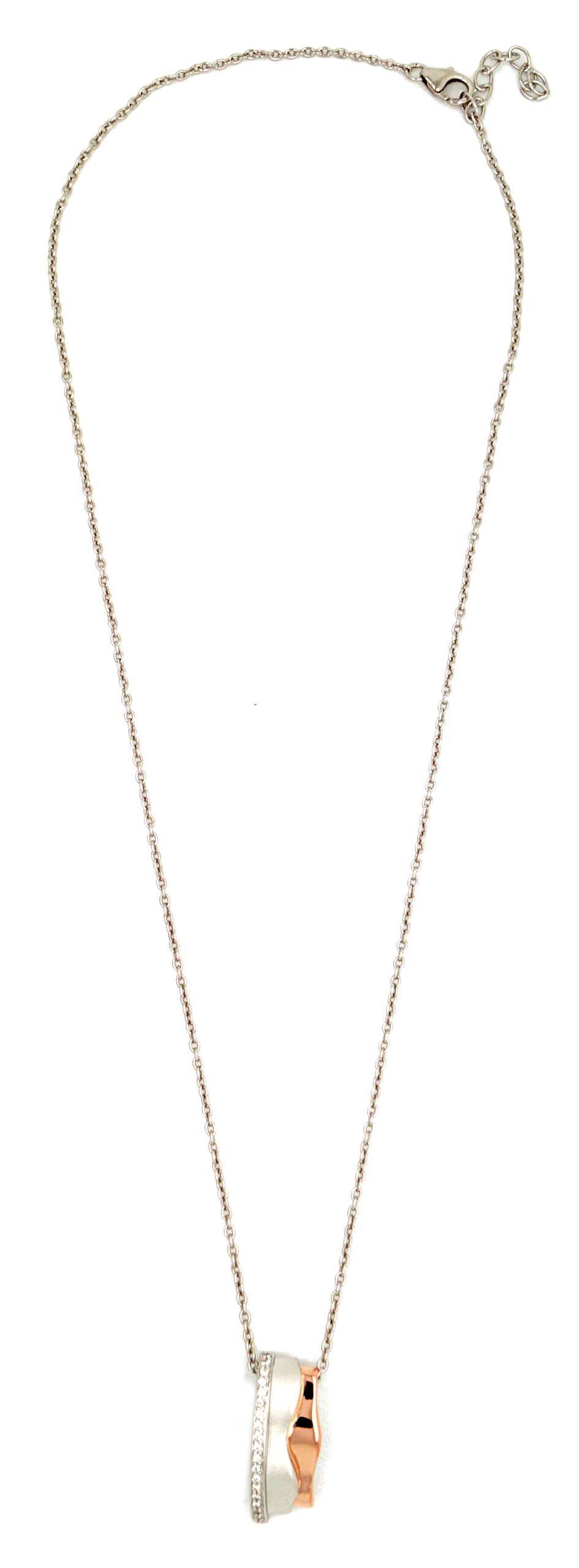 Orphelia WoMens 925 Sterling Silver Chain with Pendant - Silver/Rose ZH-6042 - Silver & Rose Gold - One Size