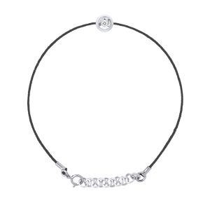 Diadema Womens – Bracelet – Black Nylon and Real Diamond – White – One Size