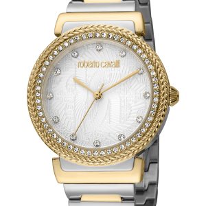 Roberto Cavalli Womens RC5L039M0085 Women Quartz Stainless Steel Silver 5 ATM 32 mm – Silver & Gold – One Size