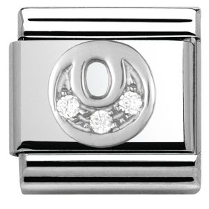 Nomination Silver Cubic Zirconia Letter Attraction – O